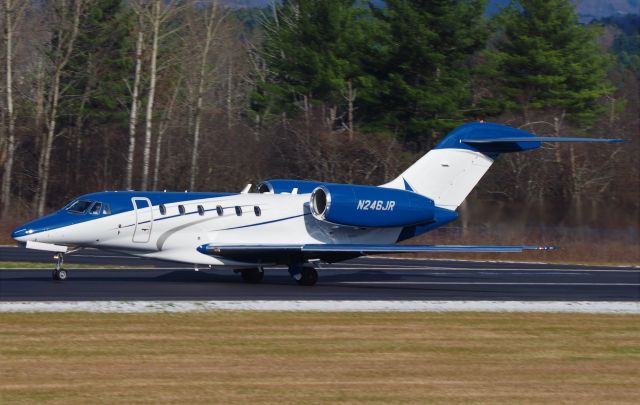 Cessna Citation X (N246JR) - Taking off on a cold late fall day in MA 
