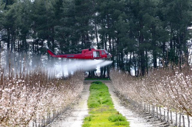 N127RA — - Spraying Almonds.