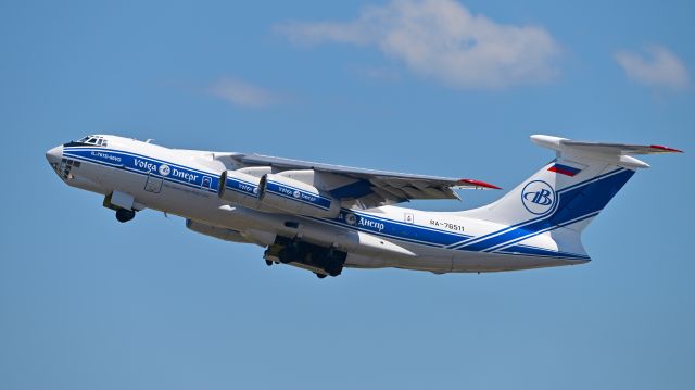 Ilyushin Il-76 (RA-76511) - Volga-Dnepr Airlines Illuyshin IL-76TD-90VD (RA-76511) departs KCLT Rwy 36R on 6/15/2021 at 2:14 pm.