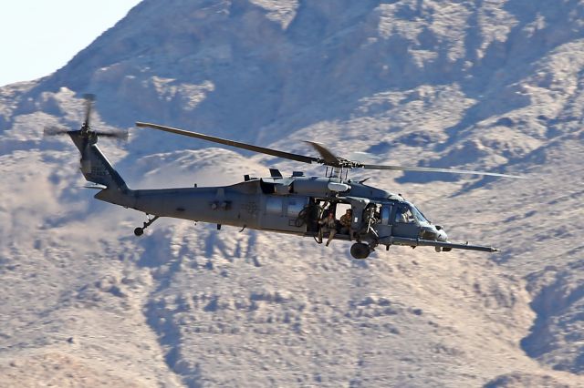 — — - HH-60 recovering at Nellis AFB, NV