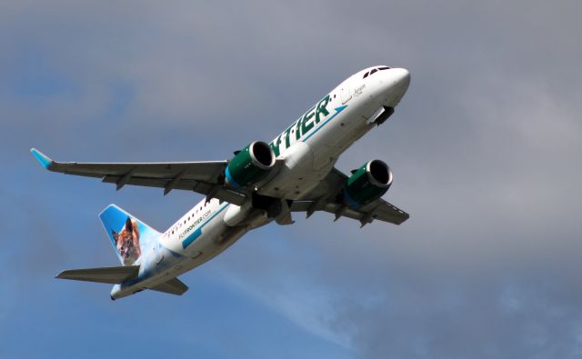 Airbus A320neo (N330FR) - Shortly after departure is this 2018 Frontier Airbus A320-251N as "Junior" the Linx rides the tail from the Summer of 2020.