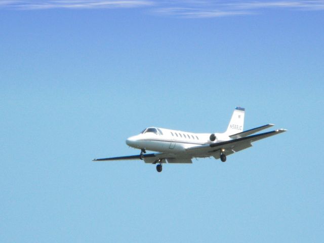 Cessna Citation V (N568JC) - Shown here in the Spring of 2013 this twin engine Citation is a moment from landing.