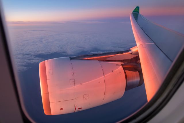 Airbus A330-300 (EI-FNH) - Sunset over the Atlantic Ocean