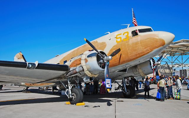 Douglas DC-3 (N53ST) - N53ST 1943 C-47 Douglas DC3C C/N 9380 - Las Vegas - Nellis AFB (LSV / KLSV)br /Aviation Nation 2014 Air Showbr /USA - Nevada, November 8, 2014br /Photo: TDelCoro