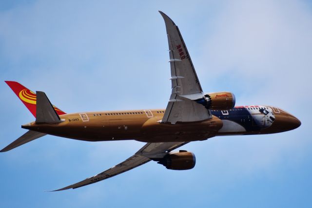 Boeing 787-9 Dreamliner (B-1343) - Kung Fu Panda livery, spotted from the Schiller Park Metra, 5/10/18.
