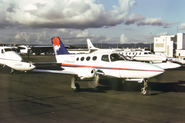 AIR TRACTOR AT-503 (VH-ATI) - AIR KANGAROO ISLAND - CESSNA 402B - REG : VH-ATI (CN 0002) - WEST BEACH ADELAIDE SA. AUSTRALIA - YPAD (4/7/1993) 35MM SLIDE CONVERSION USING A LIGHTBOX AND A NIKON L810 DIGITAL CAMERA IN THE MACRO MODE.