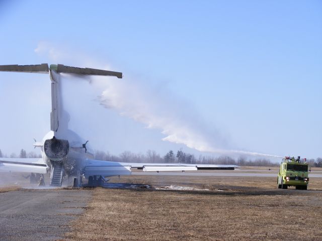 — — - Fire fighting vehicle praticing on 727, at Ottawa.