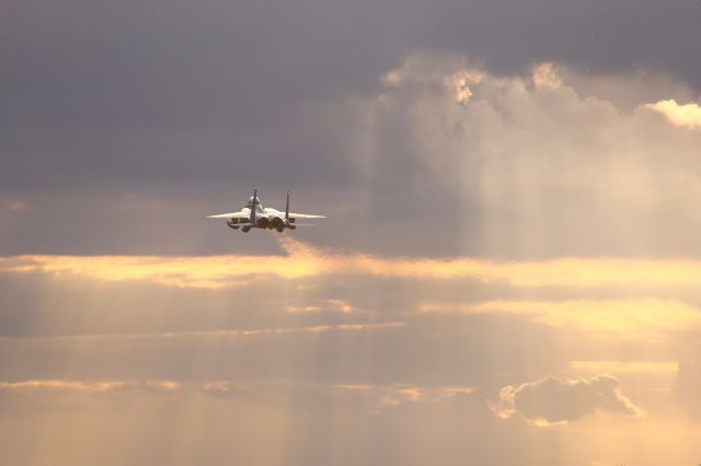 McDonnell Douglas F-15 Eagle — - Dusk departure for this F15 from Lakenheath, UK