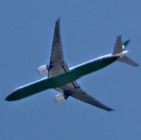 BOEING 777-300ER (B-16705) - Flying over Downtown L.A. before landing at LAX.