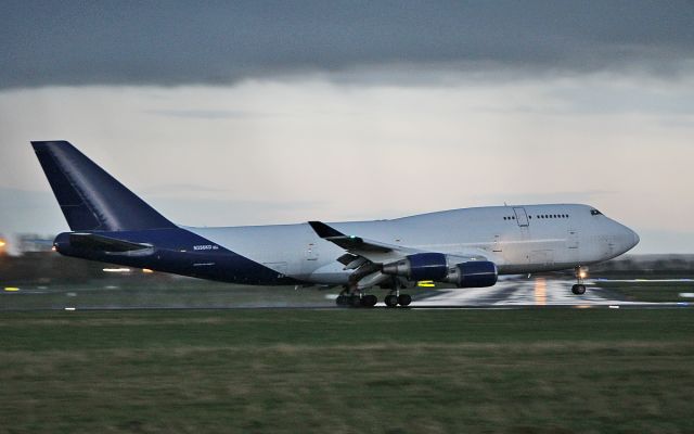 Boeing 747-400 (N356KD) - western global b747-446 n356kd landing at shannon this evening from liege 4/11/17.