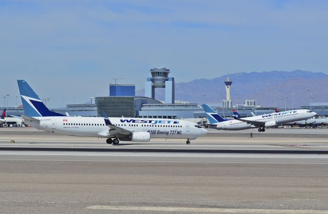 Boeing 737-800 (C-GAWS) - C-GAWS WestJet Boeing B737-8CT cn 38880 - G-GWSX WestJet  Boeing 737-8CT  c/n: 36696 - McCarran International Airport (KLAS)br /Las Vegas, Nevadabr /TDelCorobr /September 29, 2013