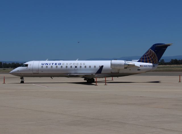 Canadair Regional Jet CRJ-200 (N970SW) - KRDD - This United Express CRJ-200 returned to Redding 7/13/2016 on an emergency landing shortly after departing yesterday on the flight to SFO. 