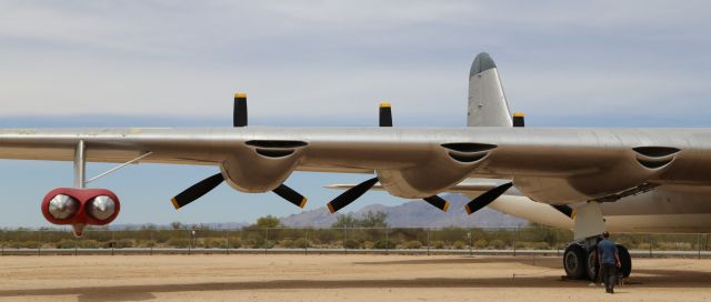 Unknown/Generic Undesignated (52-2827) - Pima Air & Space Museum, Tucson, AZ, 21 Apr 18.  More from their website:br /br /Manufacturer: CONVAIRbr /Markings: 95th Bomb Wing, Biggs AFB, El Paso, Texasbr /Designation: B-36Jbr /Serial Number: 52-2827br /br /CONVAIR B-36J PEACEMAKERbr /br /The B-36 is the largest bomber and the last piston engine powered bomber produced by the United States. First designed to meet a World War II requirement for a plane capable of hitting targets in Germany from bases in the United States the prototype did not fly until August 8, 1946. The development of the atomic bomb led the Air Force to conclude that it still needed a very long-range bomber capable of delivering the bombs over intercontinental ranges and production of the B-36 was continued despite the end of the war a year earlier. A total of 383 Peacemakers were built between 1947 and 1954. The era of piston engine powered bombers was coming to a quick end with the introduction of the all jet B-47 and B-52. The B-36 was the symbol of American air power in the first years of the Cold War, but even the addition of four jet engines could not bring the B-36 up to the performance standards of the newer aircraft and all of the B-36s were out of service by the first months of 1959.