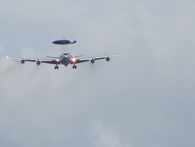 — — - Awacs doing touch and goes at the airport. Love the sound of those JT 8s