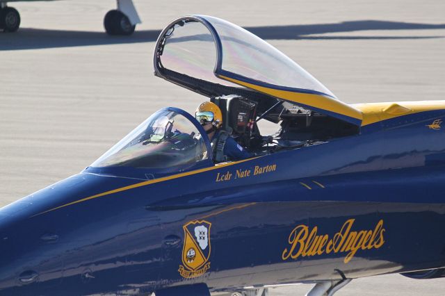 McDonnell Douglas FA-18 Hornet (16-3442) - Blue Angel getting ready to depart Blue Grass Airport on October 22, 2013