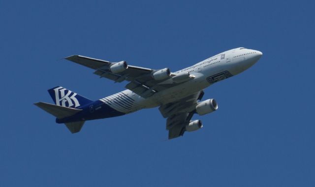 Boeing 747-200 (N787RR) - Rolls-Royce Flying Test Bed (FTB) with new 5th engine installation.  Flying with 3 different type engines, RB211 (x2), Trent 1000 (x1) and Pearl 10X (x1).