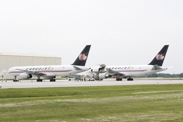 — — - Cargojet 757 and 767 on the ramp (CYHM)