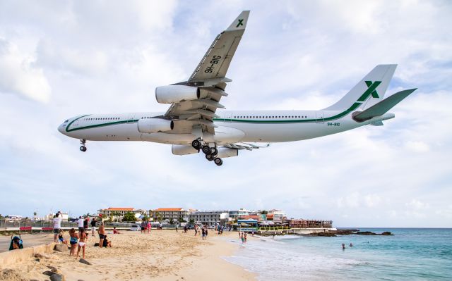 Airbus A340-300 (9H-BIG) - Maho Beach, St. Maarten