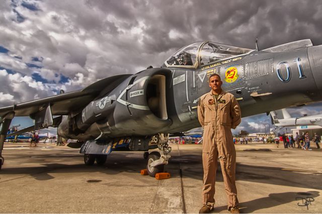 — — - AV-8B Harrier and Pilot at MCAS Airshow 2012