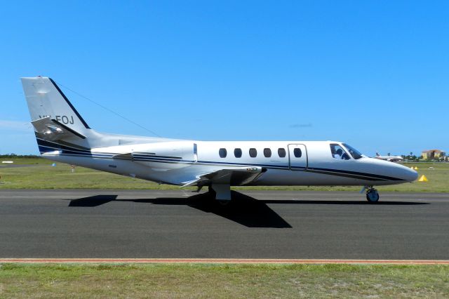 Cessna Citation II (VH-FOJ) - Flight Options Cessna 550 Citation II taxying out at Sunshine Coast Queensland on 18 Feb 2014