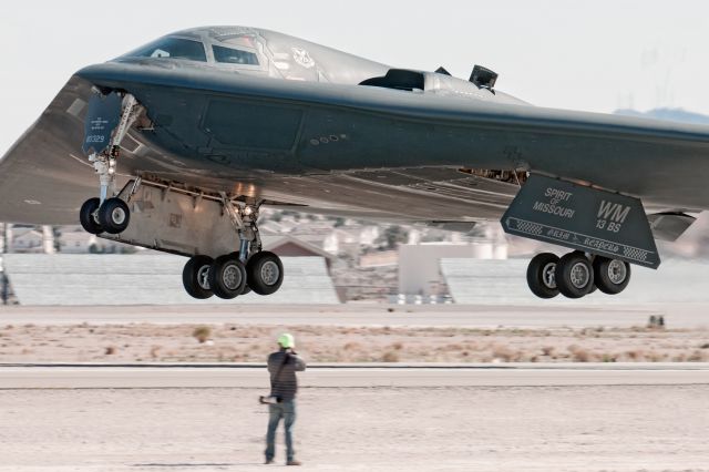 — — - B-2 Spirit of Missouri takeoff Red Flag 13-3 Nellis AFB