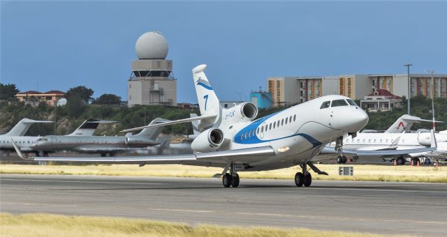 Dassault Falcon 7X (OK-FLN) - OK-FLN departing St Maarten.