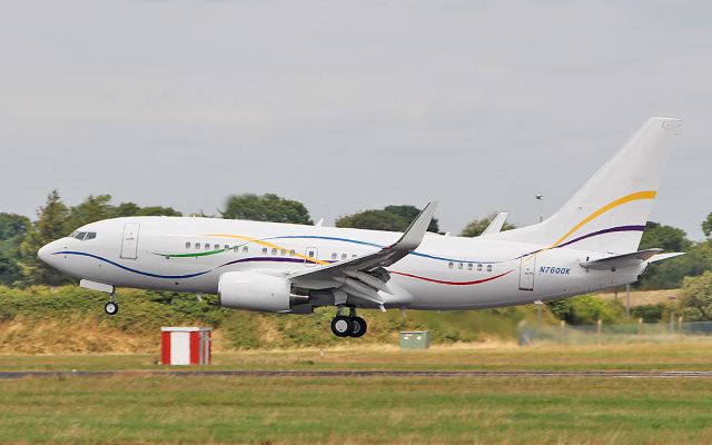 Boeing 737-700 (N7600K) - sas institute b737-7bc bbj n7600k landing at shannon 25/7/18.