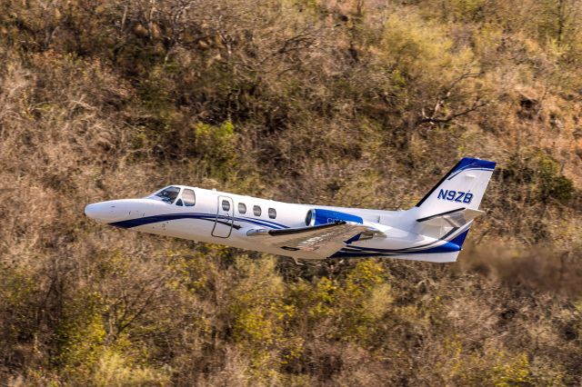 Cessna Citation 1SP (N9ZB) - Taking off from the small airport in St Martin.