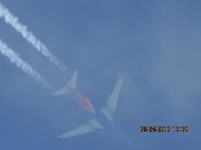 Boeing 737-800 (N8643A) - Southwest Airlines flight 1460 from BWI to SAN over Southeastern Kansas at 34,000 feet.