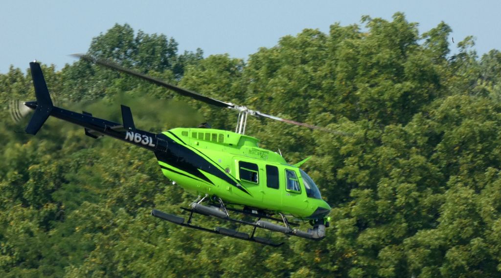 Bell JetRanger (N63L) - Shortly after departure is this 1993 Bell JetRanger 206-L4 Rotorcraft in the Summer of 2023.