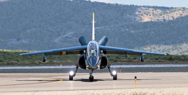 DASSAULT-BREGUET/DORNIER Alpha Jet (N120AU) - Turning toward the ramp after completing a few practice laps at the 2019 Pylon Racing Seminar earlier this month (June).