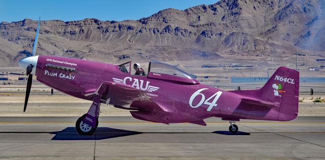 North American P-51 Mustang (N64CL) - USAAF 44-74423 N64CL North American P-51 Mustang “Plum Crazy” s/n 10216 - Aviation Nation 2025br /Nellis Air Force Base KLSVbr /Photo: TDelCorobr /April 5, 2025