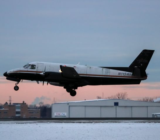 Embraer EMB-110 Bandeirante (N115WA) - Wiggins airways e110 departing buf on a cold morning 