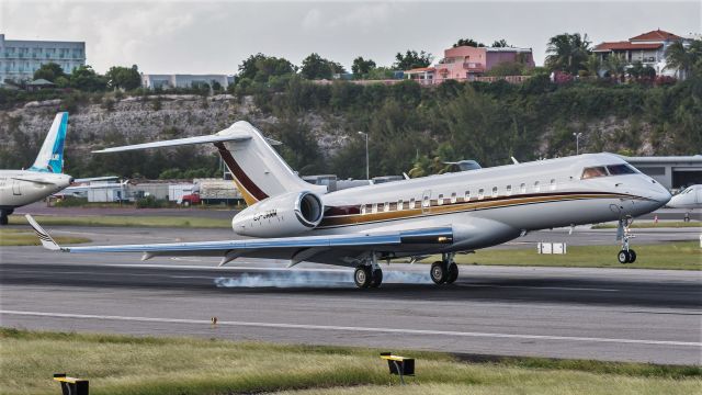 Bombardier Global Express (SON1) - Nice visitor to the island at sunset!br /Registration EJ-JMMM.