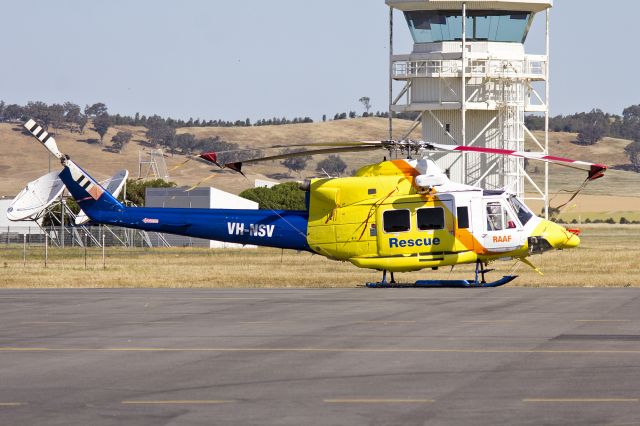Bell 412 (VH-NSV) - Royal Australian Air Force, operated by CHC Helicopter, (VH-NSV) Bell 412 in former CQ Rescue livery on the tarmac at Wagga Wagga Airport.