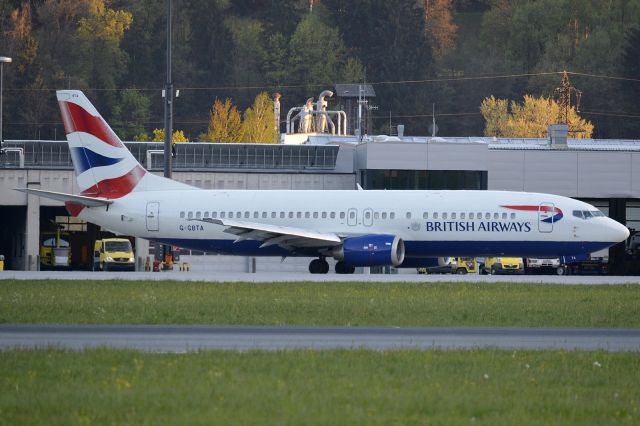 BOEING 737-400 (G-GBTA) - last ever visit of a Bpeong 737-400 of British Airways at Innsbruck