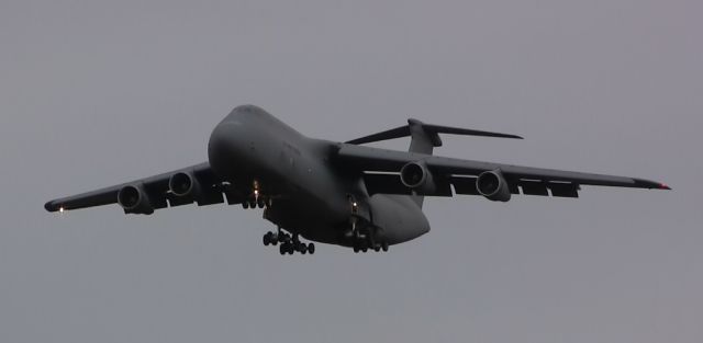 Lockheed C-5 Galaxy — - A Lockheed C-5 B Galaxy lands at Gander International Airport.