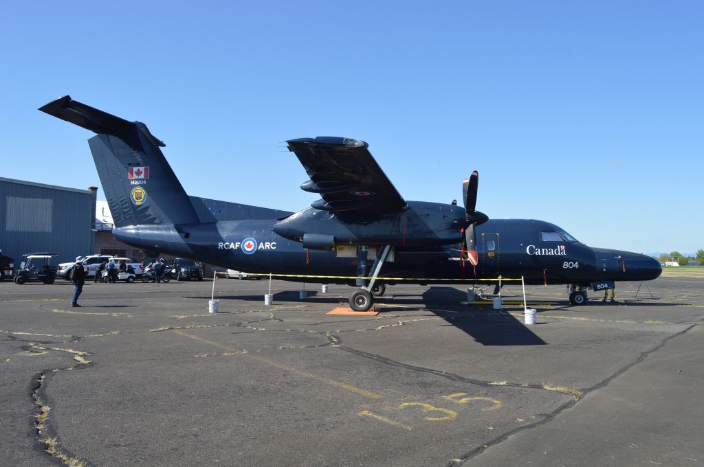 de Havilland Dash 8-100 (14-2804) - On static display at the 2022 "She Flies with Her Own Wings Oregon International Air Show. Arrived from Billings (KBIL/BIL) where it made a fuel stop as CFC555. Happy to catch a classic Dash 8!