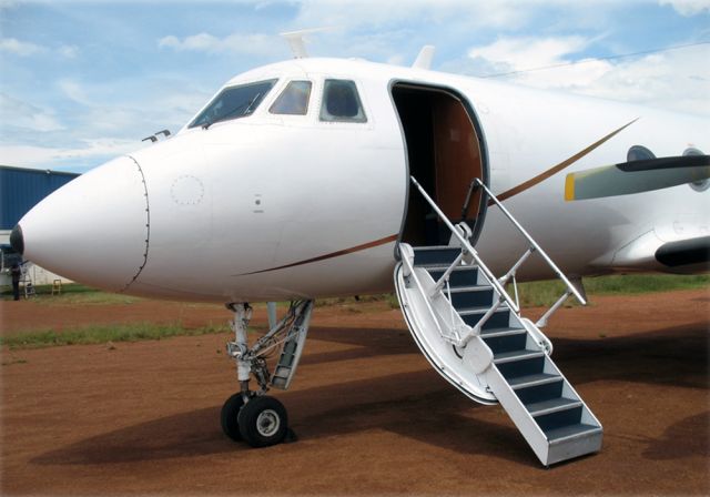 Grumman Gulfstream 1 (ZS-JIS) - At Entebbe, Uganda.