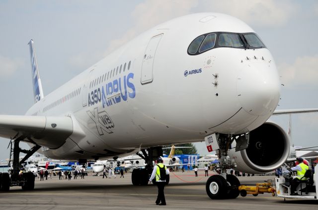 Airbus A350-900 (F-WZGG) - MSN 3 being position for static display at the Singapore Air Show 2014 following its flying display.