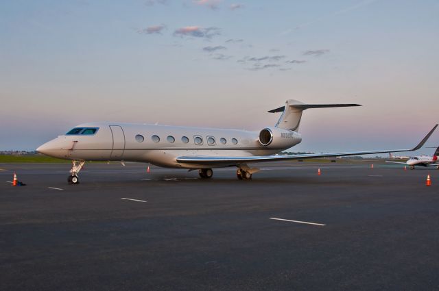 Gulfstream Aerospace Gulfstream G650 (N898NC) - Brand new G6 - Sunset on the Signature Ramp 5/17/15