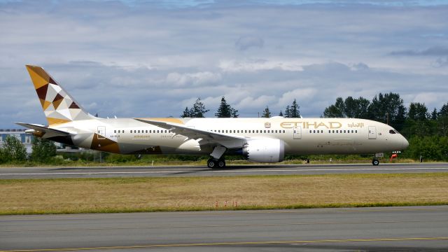 Boeing 787-9 Dreamliner (A6-BLH) - ETD9007 begins its takeoff roll on Rwy 34L for its delivery flight to AUH / OMAA on 7/23/16. (ln 452 / cn 39653).