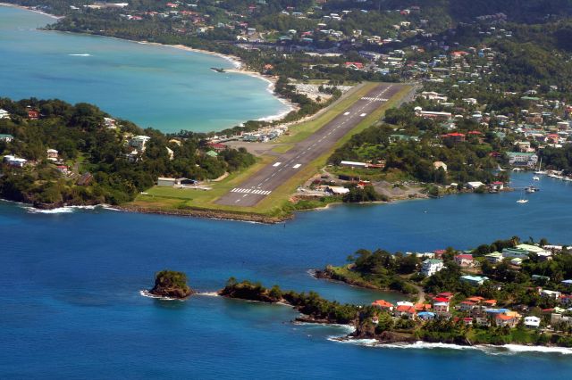 — — - Over view of George Charles Airport...