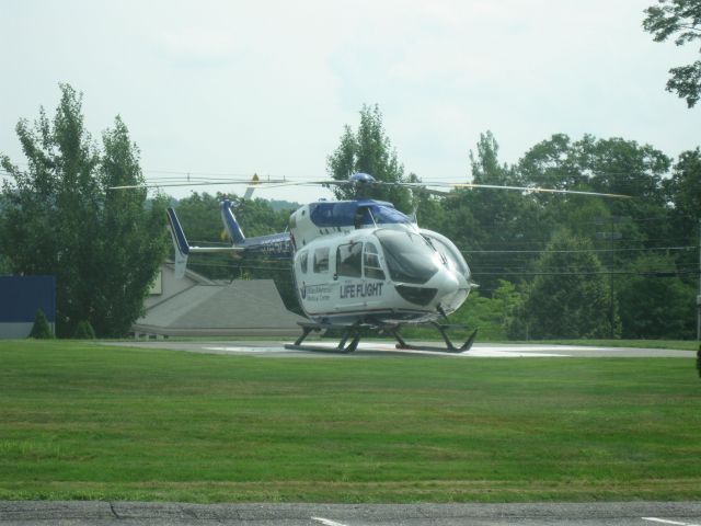 KAWASAKI EC-145 (N145LF) - Sitting at Leominster Hospital (0MA2).