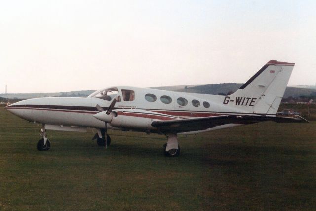 Cessna Chancellor (G-WITE) - Seen here in Jul-89.br /br /Reregistered OO-CJP 11-Mar-92.