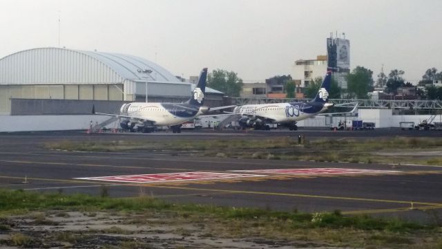 Embraer ERJ-190 — - 2 Different Livery Aeromexico ERJ-190 Parked at Ramp 