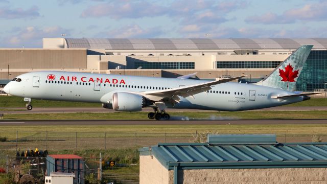 Boeing 787-9 Dreamliner (C-FGDX) - Smoky touchdown at dusk. June 2018