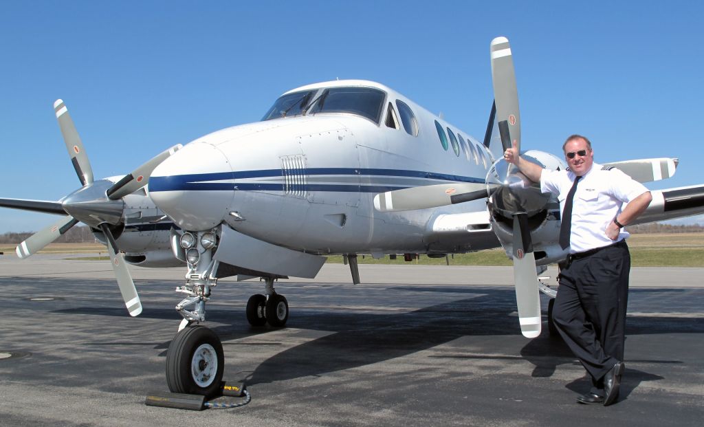 Beechcraft King Air 100 (N6045S2) - Captain Mike Bullard in one of CFMs (Corporate Flight Management) King Air 100.  www.flycfm.com