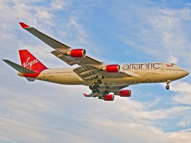 Boeing 747-400 (G-VROC) - G-VROC as "Mustang Sally" on short final for 22L @ KBOS Logan Airport 