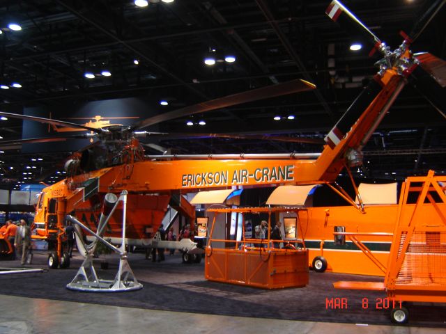 Sikorsky CH-54 Tarhe (N158AC) - "Goliath" S/N 64081 on display at the Erickson Air-Crane booth,Heli Expo 2011 Orange County Convention Center Orlando, Florida